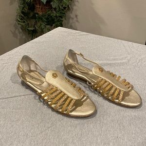 Eric Javits Gold Sandals